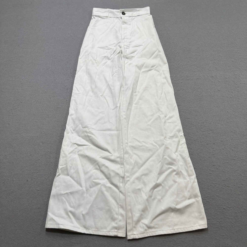 Vintage 70s Levis Bell Bottoms Womens 24/2 White Elephant Bells High Rise Hippie - Picture 1 of 8